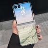 Магнитный чехол-книжка со шарниром для Samsung Z Flip 8 7 FE 6 5 4, составной, с мраморным рисунком, жесткая складная крышка для телефона для Galaxy Z Flip8 Flip7 Flip6