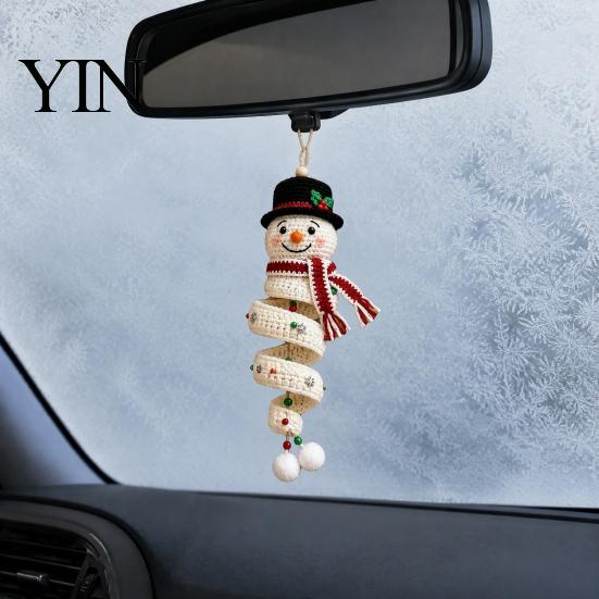 Crochet Gift for Her Doll Spiral Ornament DIY Kit, Holiday Craft Set with Soft Yarn, Beads, Christmas Tree Hanging Window Wall Cabinet Handmade