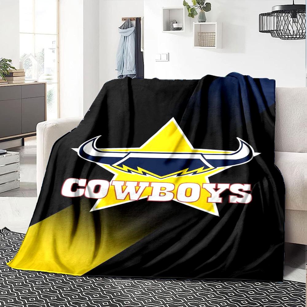 North Queensland Cowboys Print Flannel Blanket High Quality Warm Comfortable Cover for All Seasons Perfect for Gifts Home Decor