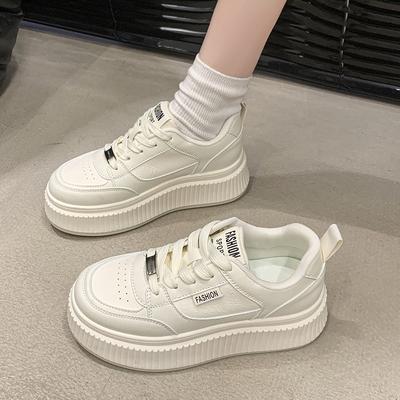 Флисовые маленькие белые туфли, новые спортивные туфли на осень и зиму, с толстой подошвой, корейская версия, женские студенческие туфли, повседневная женская обувь
