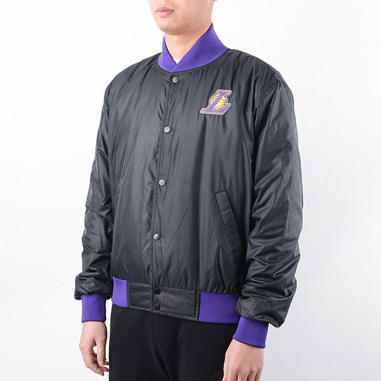 Nike Лос-Анджелес Лейкерс Баскетбольная спортивная хлопковая куртка с логотипом и воротником-стойкой Мужская куртка фиолетового цвета DB4787-010