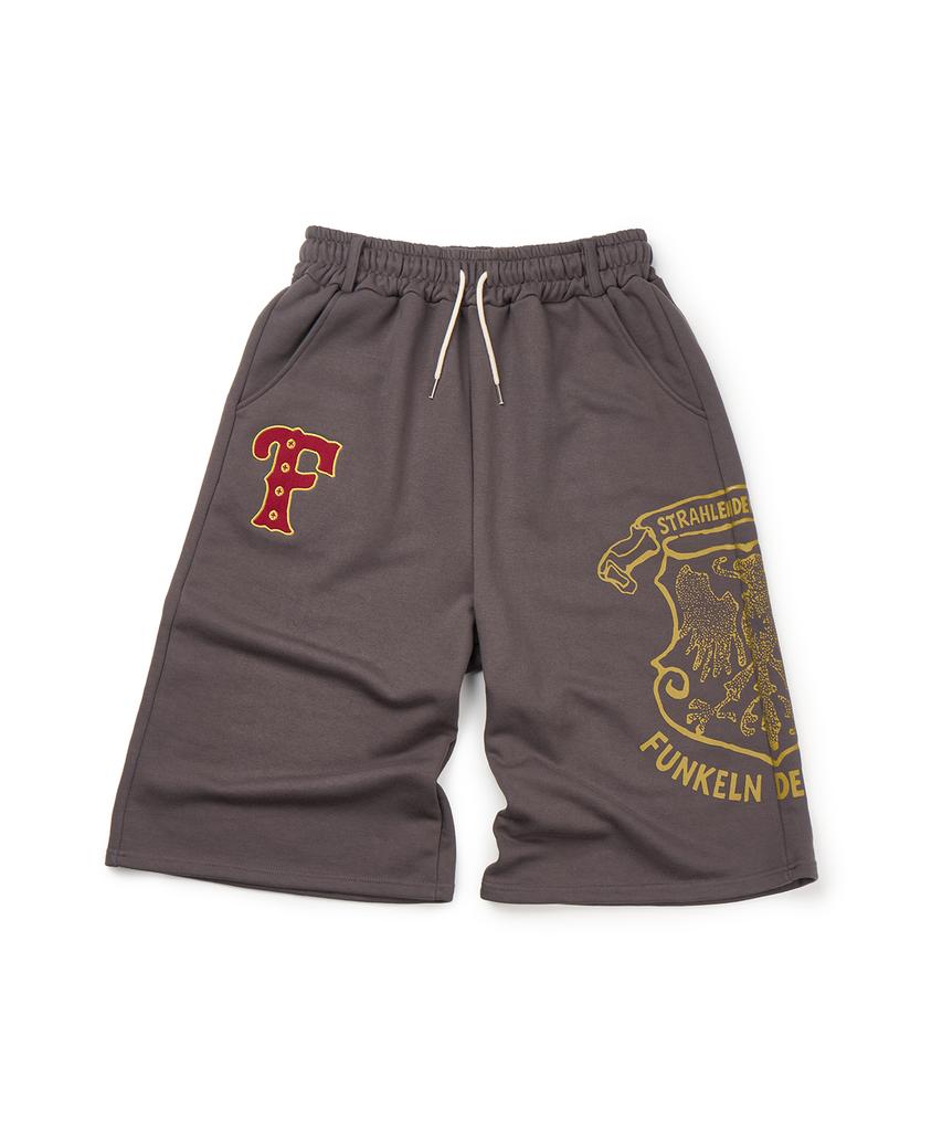 FREEMARIO Heraldic Symbol Bermuda Sweatpants [Charcoal]