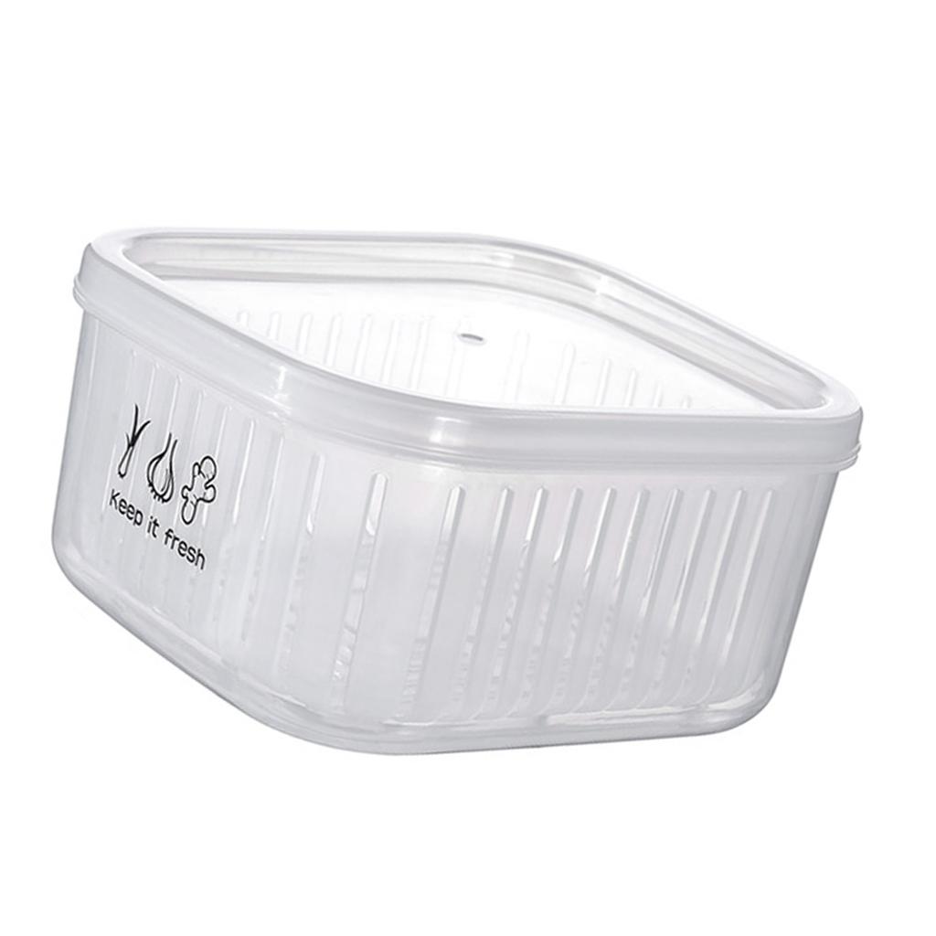 Food Storage Box Double Layer Multipurpose Chopped Green Onion Ginger Garlic Transparent Container