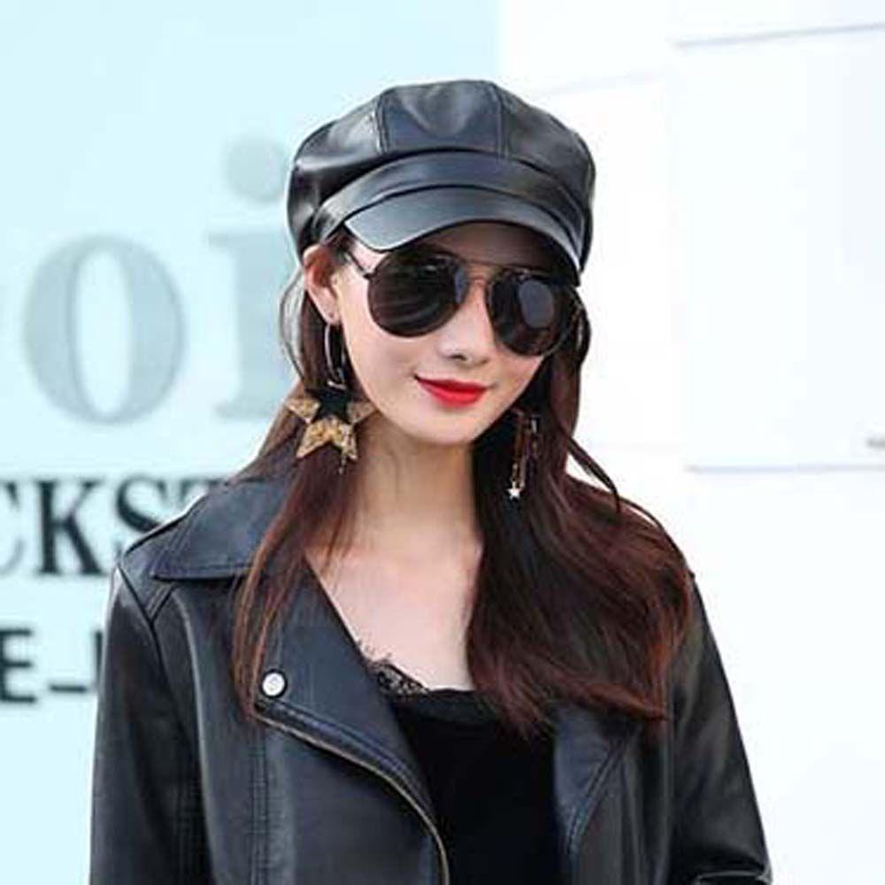 Берет Художника Панама Стильные Кепки Газетчика Женская Восьмиугольная Кепка Женская Кожаная Шляпа Бейсболка