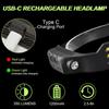 USB-перезаряжаемая фара со встроенной батареей, светодиодная фара COB, сенсорный фонарик, фонарик, фонарик, рыбалка