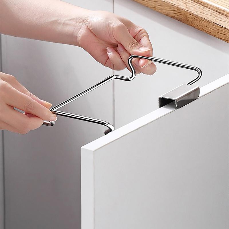 Нержавеющая сталь, кухонная полка для мусора, дверца шкафа, держатель для мешков для мусора, держатель для хранения мусора, подвесной органайзер для полотенец