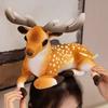 Deer Doll Plush Elk Figurine Christmas Reindeer Decoration with Golden Accents Festive Fairy Tale Christmas Decor