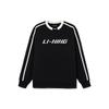 Li-Ning Повседневный спортивный свитер с круглым вырезом и принтом букв, толстовка унисекс, черный цвет YWDT541-2