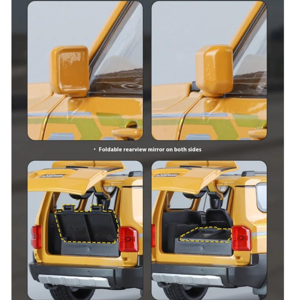 Масштаб 1/24 Toyota Land Cruiser PRADO 2025 Внедорожник Сплав Литой Модель Машины Звук и Свет Хобби Коллекционирование Подарки для Детей