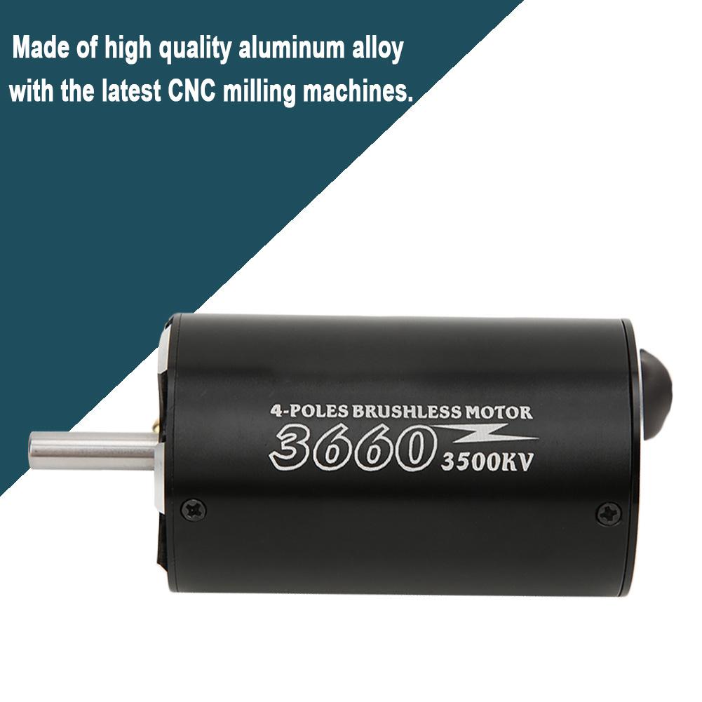 For SURPASS HOBBY 4pole Brushless Motor Black for 5.0mm 3660 3500 KV RC Boat Part