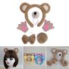 Bear Costume Set Ears Tail Bowtie Nose Tutu Glove Animal Fancy Costume Kit Accessories for Kids Halloween Cosplays Props