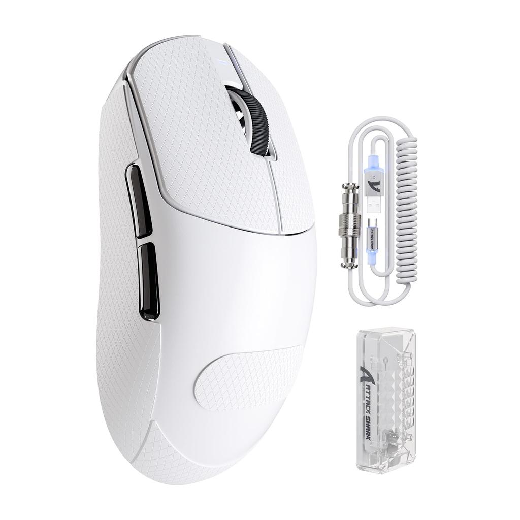 ATTACK SHARK X8PRO Gaming 8000Hz Polling 55g PixArt 3395PRO Up To 60G 500mAh High 100 Million Switch Large Sticker White Mouse, Lightweight, Wireless,