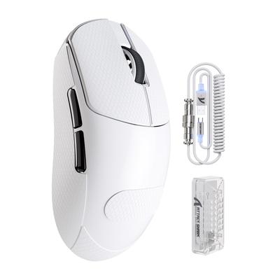 ATTACK SHARK X8PRO Игровая 8000 Гц Частота опроса 55 г PixArt 3395PRO До  60G 500 мАч Высоко 100 миллионов переключателей Большая наклейка Белая мышь, Легкая, Беспроводная,