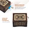 Vintage Wooden Music Box Palm-size Hand Crank Wood Case Musicbox Beautiful Carved Wooden Musical