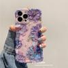 Luxury Laser Blue Light Flowers Phone Case For iPhone 16 Pro Max 15 14 13 12 11 Plus Fashion Retro Shockproof Silicone Cover