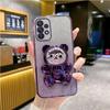 Cute Bear Holder Bracket Glitter Plating Phone Case for Funda Huawei Honor 200 100 90 70 80 60 50 10 Pro Lite GT SE Stand Cover
