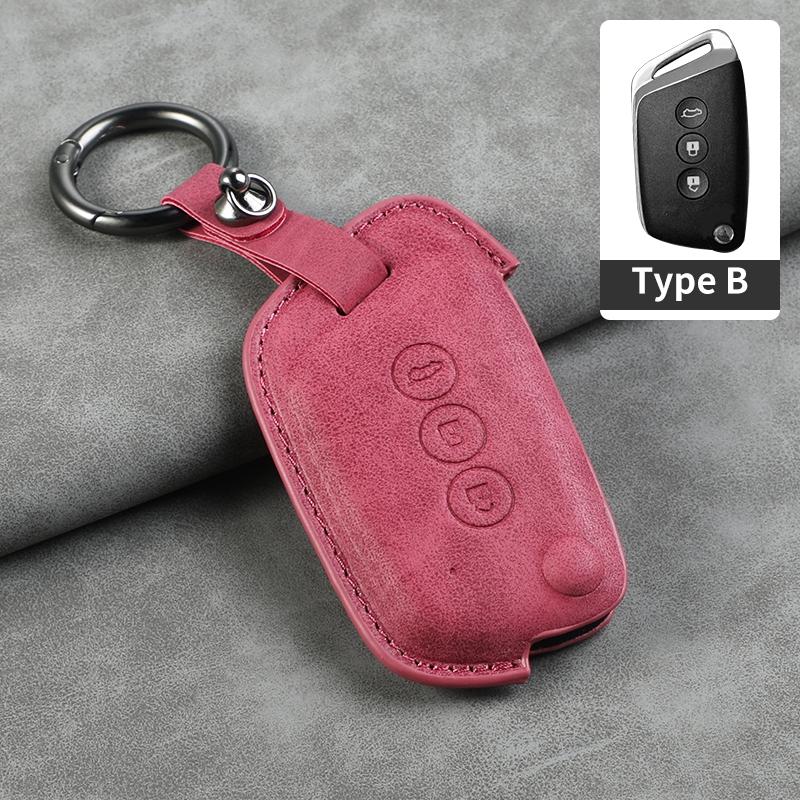 Leather Car Key Case Cover Shell For Baojun 560 Rs-5 530 630 310 E100 310W 510 730 360 Holder Fob Keychain Interior Accessories