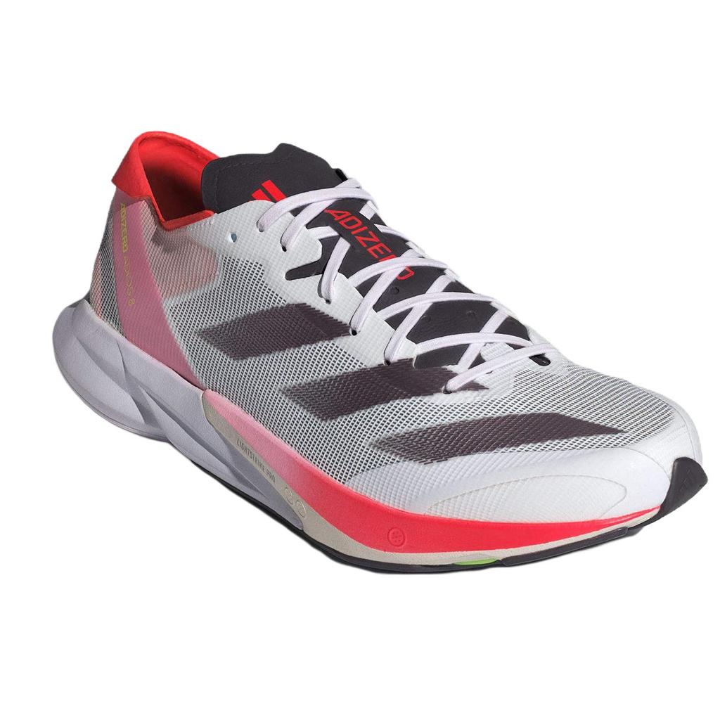 adidas Adizero Adios 8 White Aurora Solar Red Мужские кроссовки Cloud-White Aurora-Metallic ID3630