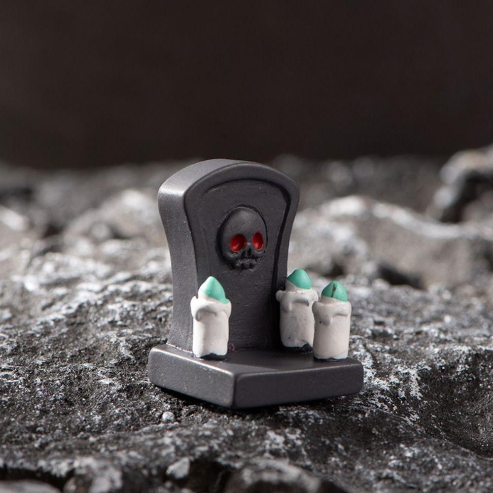 3D Halloween Pumpkin Skeleton Figurines Cartoon Miniatures Ghost Ornaments Home Decor