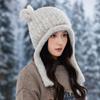Women's Plush Antler Plush Hat Autumn and Winter Outdoor Cold Warm Hat Windproof Warm Slouchy Hat