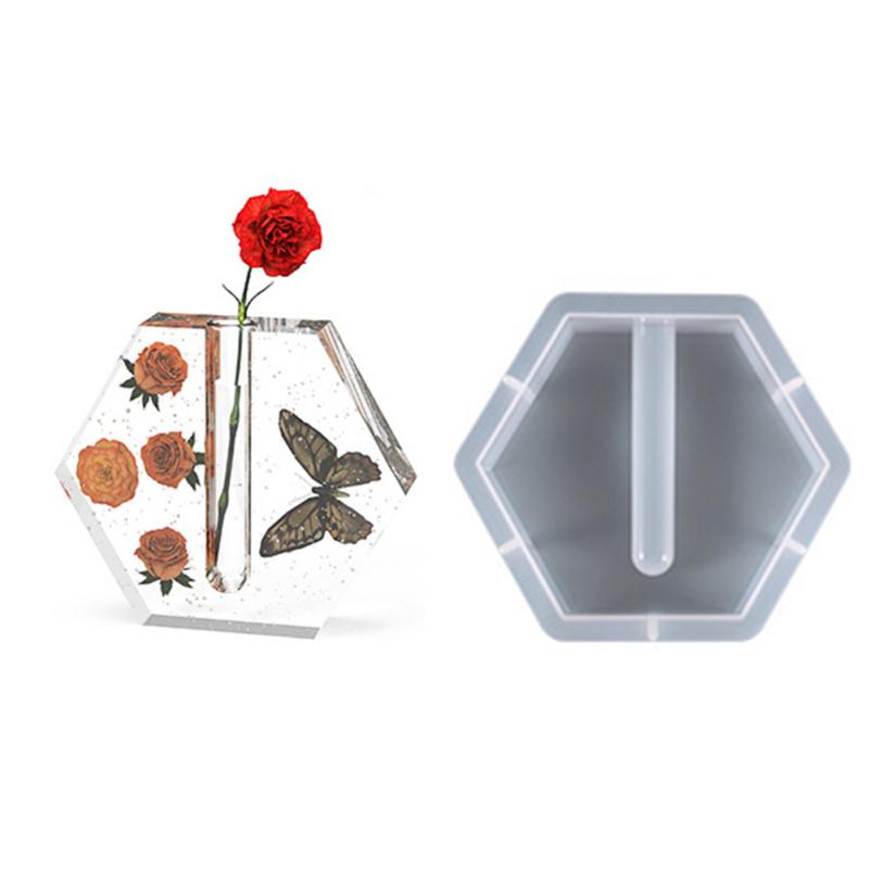 Силиконовая форма для литья смолы с пробирками для гидропоники/цветов, домашнего офиса, рабочего стола