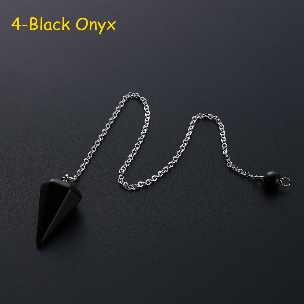 Pyramid Gemstone Rock Rose Quartz Natural Stone Amulet Healing Crystal Reiki Pendulum Pendant