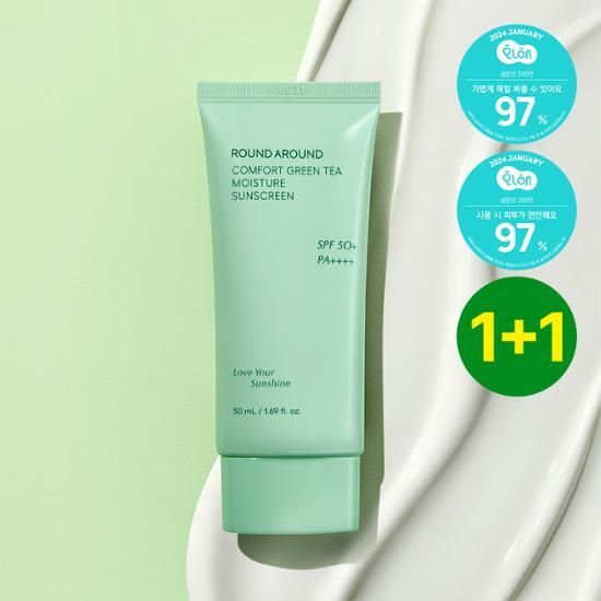 Round Around Comfort Green Tea Moisture Sun Cream 1+1 Special