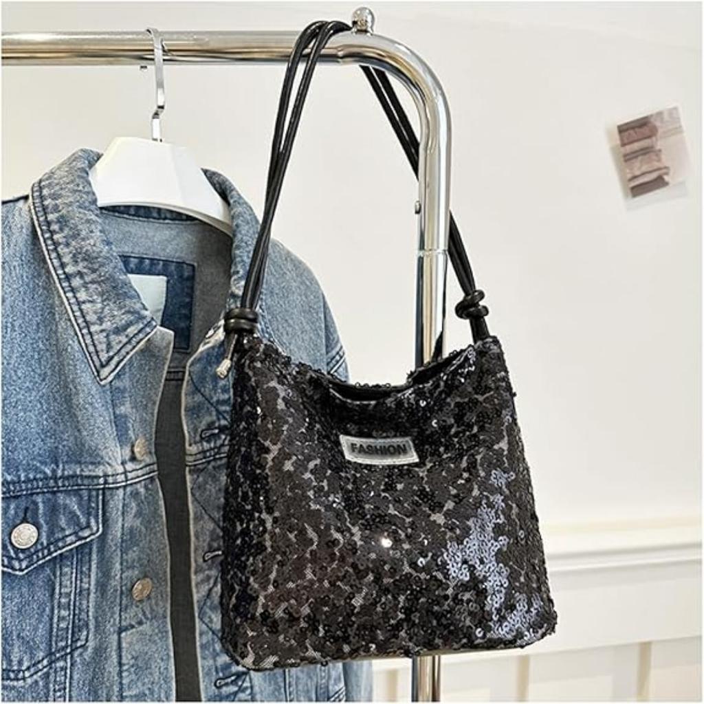 Tote Bag for Women, Sequin Handbag, Adjustable Shoulder Strap, Crossbody Bag for Wedding, Prom, Parties, Travel