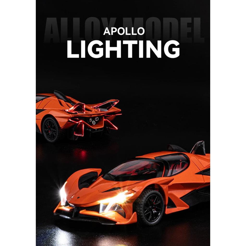 1/24 Apollo Project EVO Supercar Alloy Die Cast Toy Car Model Sound and Light Children's Toy Collectibles Birthday Gift