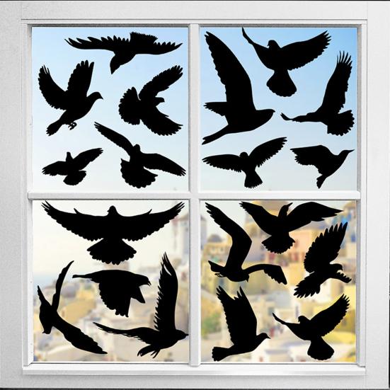 9Pcs Window Sticker Easy To Apply Reusable Bird Protection Stickers Exquisite Bird Safety Decal for Home