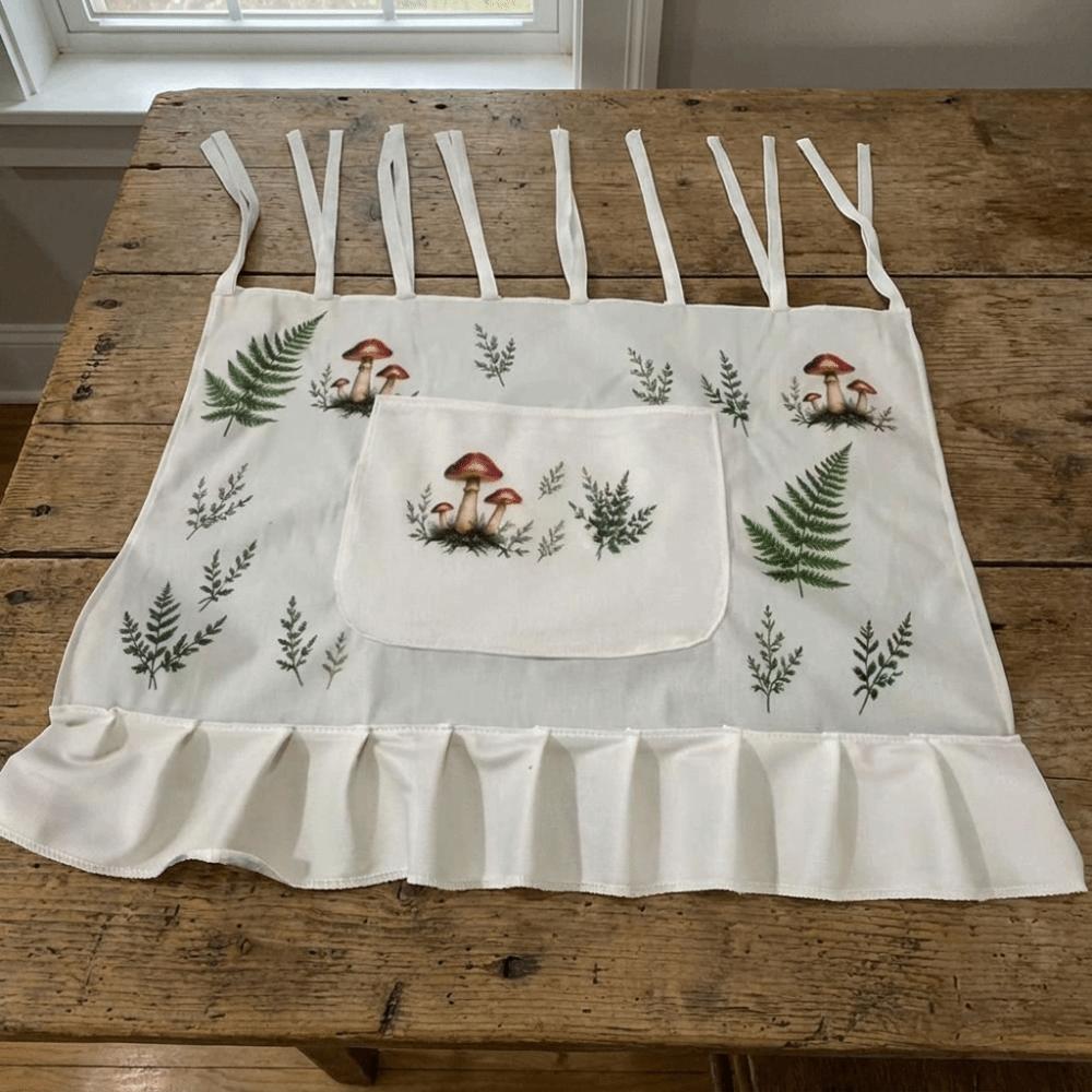 Rustic Ruffle Trim Oven Door Curtain with Pockets Stove Cover Skirt Farmhouse Kitchen