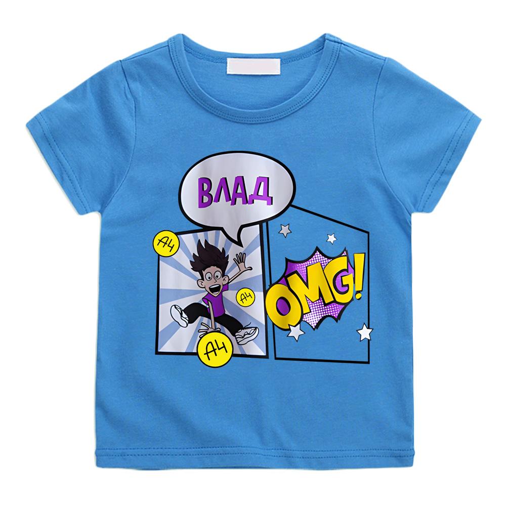 ОМГ, ФУТБОЛКА ВЛАДА Детская 100% Хлопок Футболки формата А4 Мерч GLENT Печать Повседневная Одежда для Семьи Набор Модные Топы для Мальчиков и Девочек