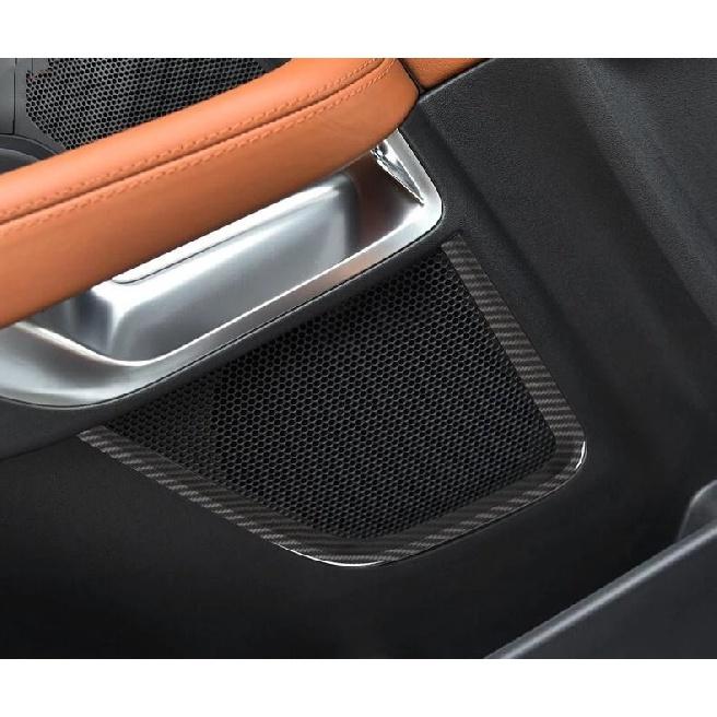 4 шт./компл., отделка из углеродного волокна в стиле салона автомобиля, рамка динамика двери, подходит для Jaguar E-Pace 2018, авто интерьер