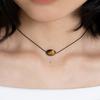 Geegee Oval Tiger Eye String Necklace