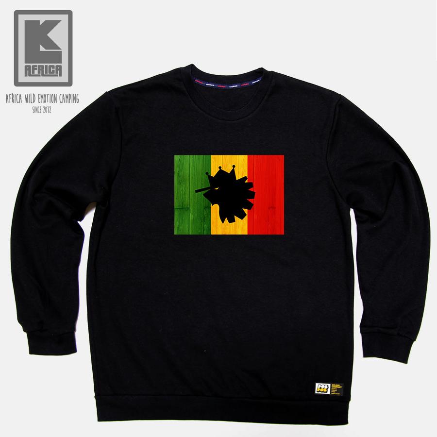 DOLDOL Lk Africa_Mtm_17 African-Inspired Camping Brand Lk African Lion Character Graphic Design Sweatshirt Long Sleeves