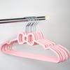 10Pcs Clothes Hanger Durable Abs Girly Heart Pink Love Bow-Knot Pattern Hanger Non-Slip Clothes Hanging Supplies