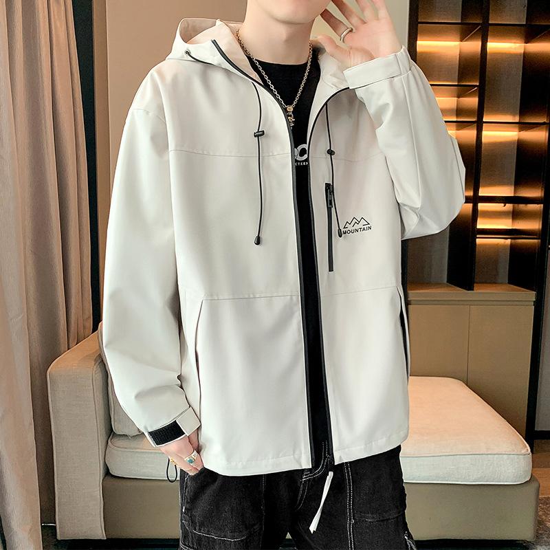 Куртка с капюшоном, мужская, весенне-осенняя, свободная, универсальная, ветрозащитная, куртка для активного отдыха, повседневная, студенческая, куртка-карго