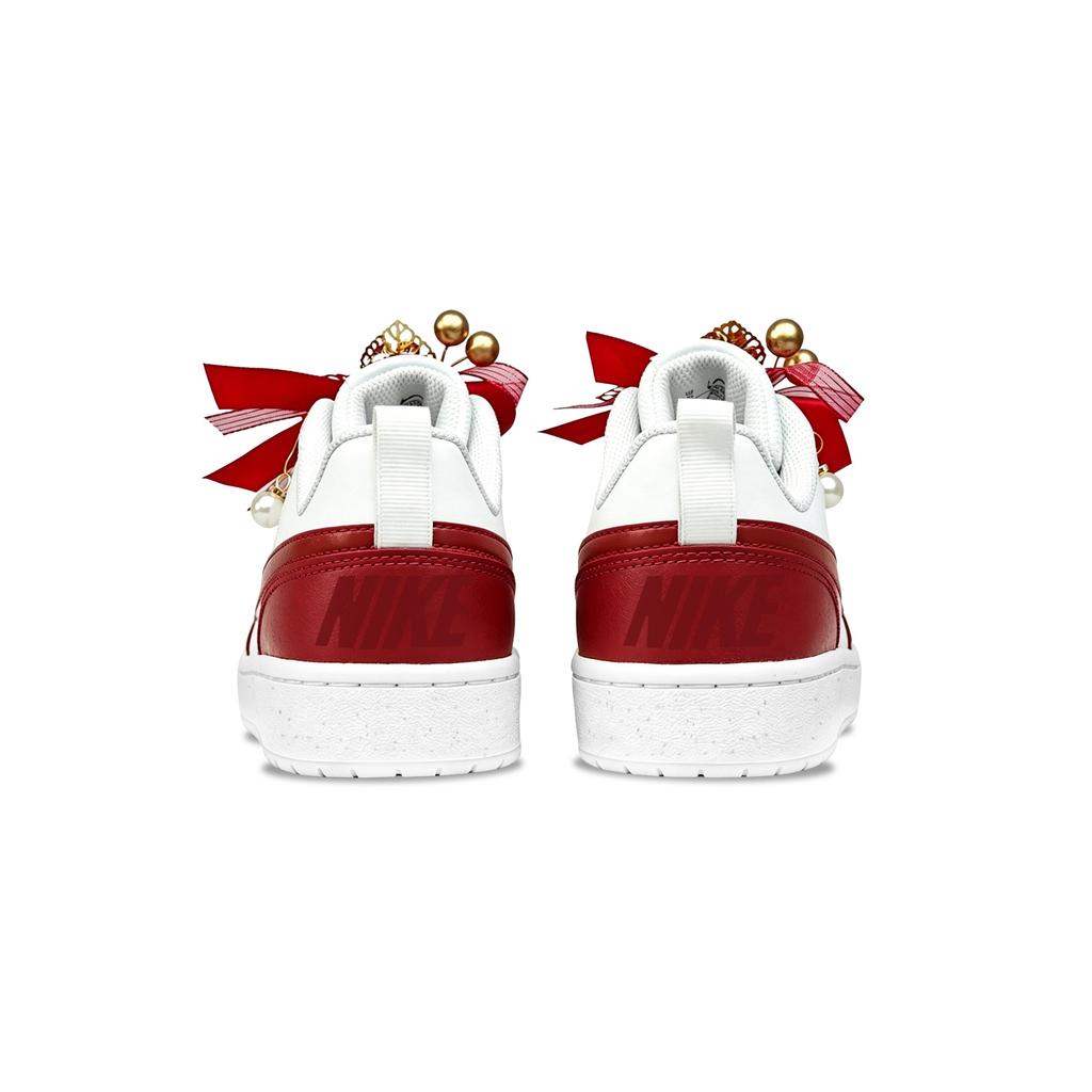 Nike Court Borough Wedding Shoes Low top Skateboard Shoes Women's Red White DV5456-141(Team1901-)
