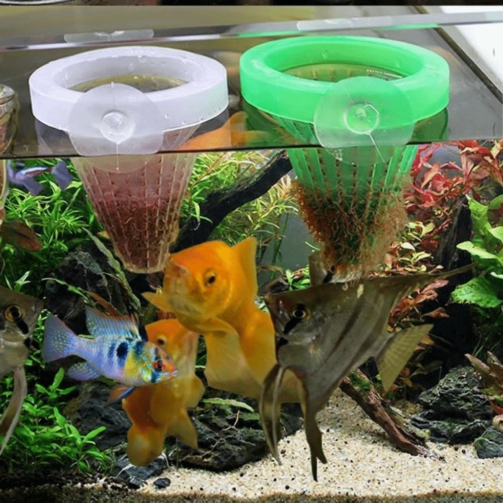 20Pcs Cone Shape Bloodworm Feeding Cup Basket Style Automatic Feeder Aquarium Worm Feeder Shrimp