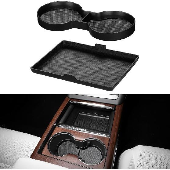 BASENOR Tesla Model Y 2025 2026 Juniper Cup Holder Ert Mat 2024 2025 2026 Tesla Model 3 Highland TPE Center Console Mat For Model Y 3 Interior