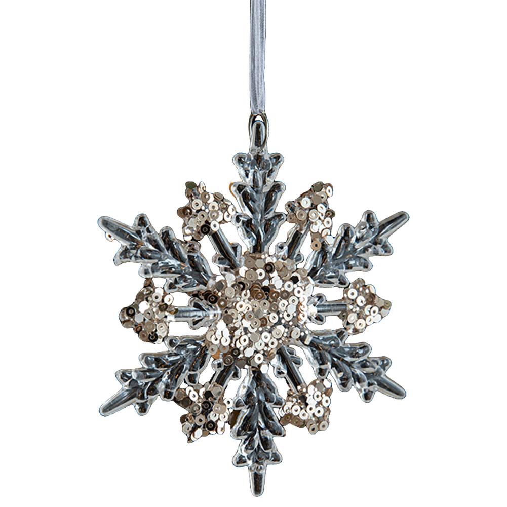 Хрустальное рождественское украшение, подвесное акриловое украшение в виде снежинки, блестки, украшение на праздничную тему, прозрачные зимние принадлежности для декора вечеринки