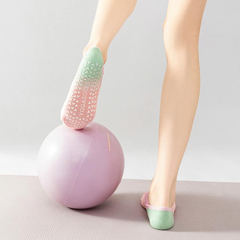 Хлопковые невидимые носки-лодочки градиентного цвета, профессиональные противоскользящие носки для фитнеса, йоги, носки для пилатеса, спортивные носки для тренажерного зала и фитнеса