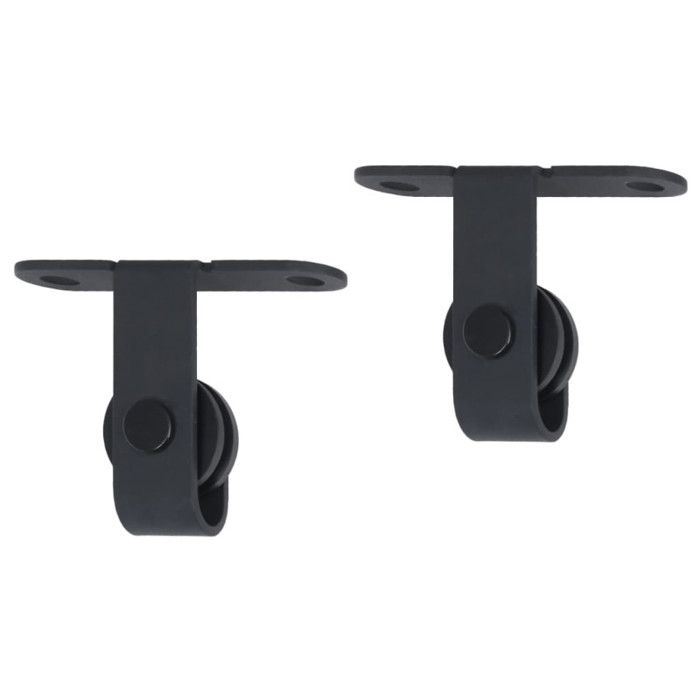 Kit de porte coulissante - vidaXL - Acier au carbone - 152 cm - Charge max 20 kg - Noir