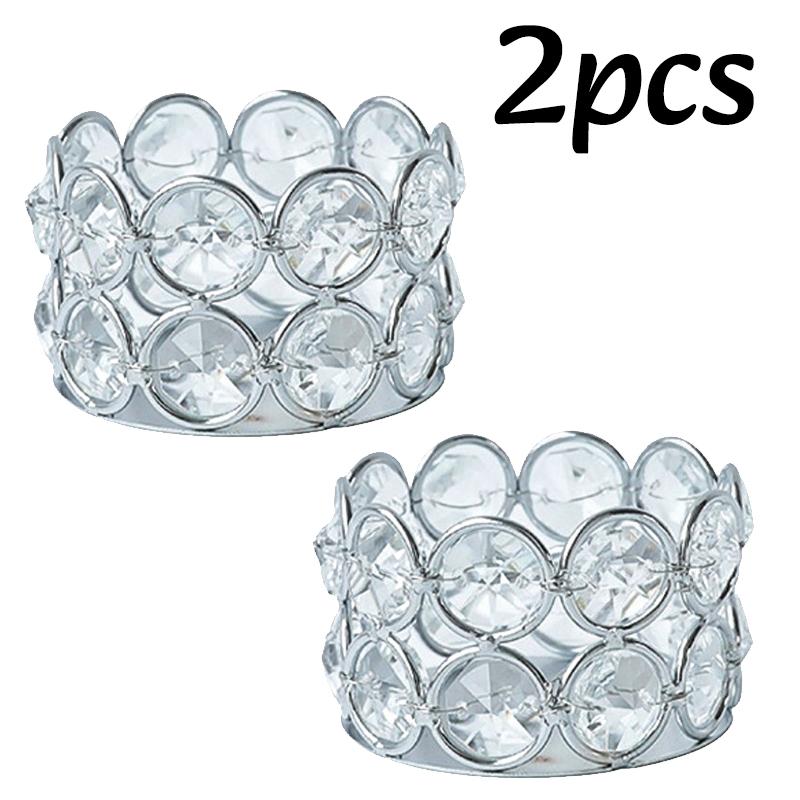 1/2 шт. Хрустальные подсвечники для чайных свечей Стеклянный настольный подсвечник Украшение для дома Стол Спальня Свадебная вечеринка Декор Креативные подарки