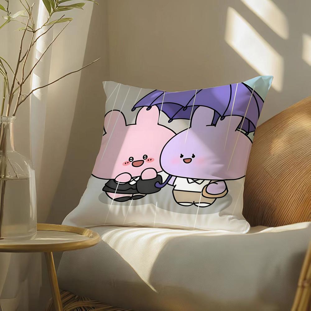 Cartoon AAsamimichan Cute Bunny Singer Pillow Case Pattern Printed Pillowcase For Living Room Sofa Cushion Cover