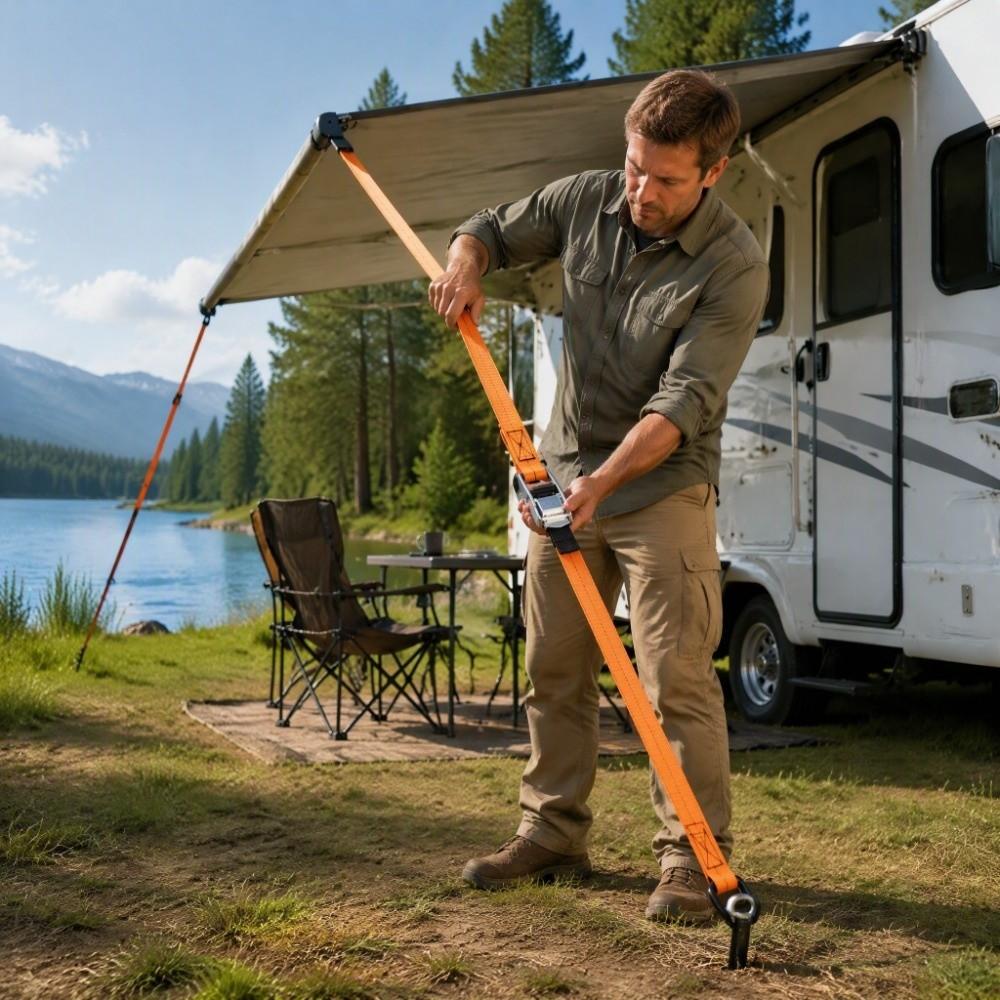 Durable Securing Straps Easy To Adjust Tightening Belts Wind Resistant Ropes Camping