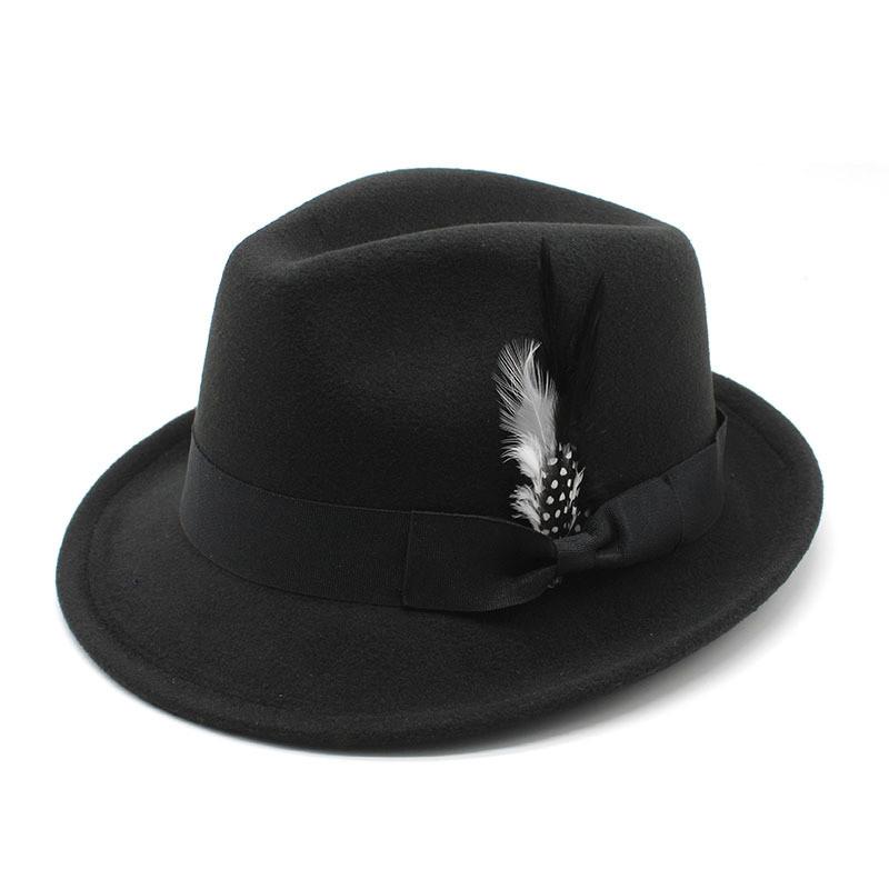 Mens Feather Felt Hat With Wide Brim For Summer Sun Protection And Stylish Casual Wear