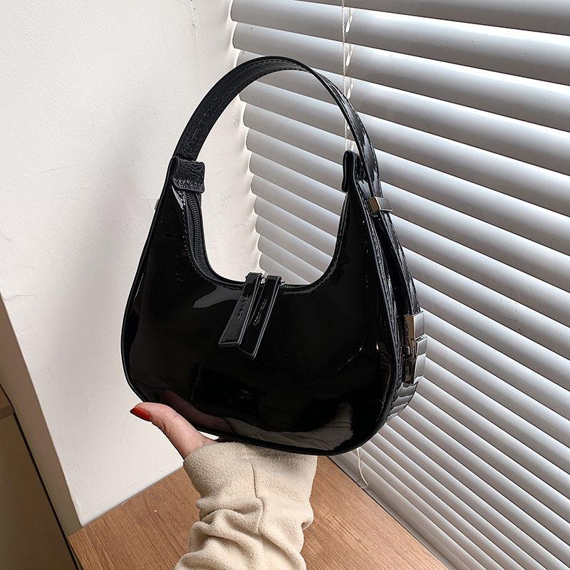 Популярные женские сумки весна и лето новые простые и модные глянцевые сумки через плечо сумки под мышкой сумки-полумесяцы