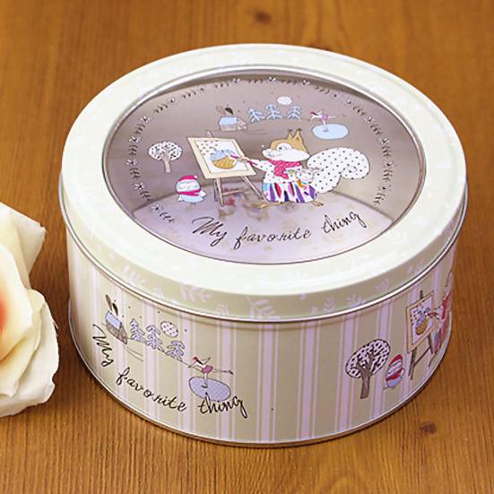 Tinplate Box Food Grade Convenient To Storage Tiny Decorative Round Case Home Decor