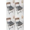 4-Piece Decorative Pofidic Chair Cushion with Lace Gray 40x40